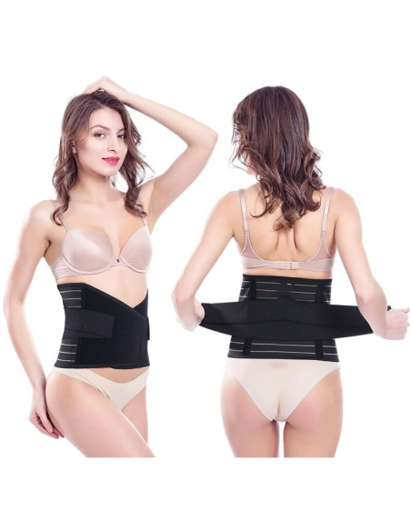 BN-QM_BELT_N,Qmini - Centura abdominala postnatala dublu reglabila, Cu prindere pe baza de velcro, Black