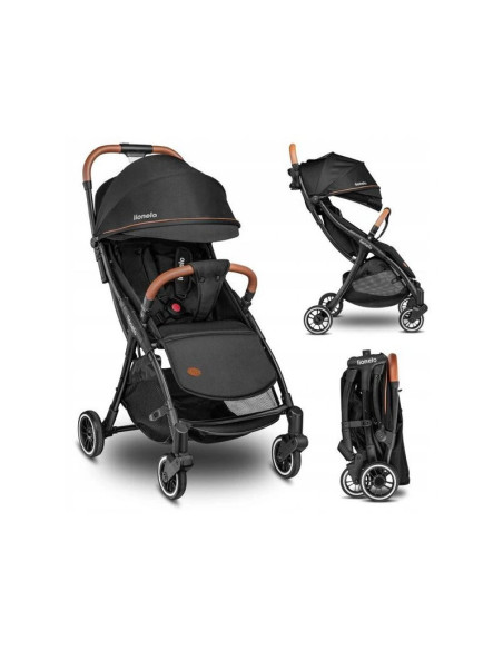 BN-LO-JULIE_ONE_BLACK,Lionelo - Carucior sport Julie One, De la nastere, Cu accesorii, Cadru din aluminiu, 0-22 kg, Conform cu s