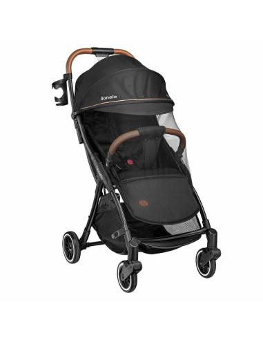 BN-LO-JULIE_ONE_BLACK,Lionelo - Carucior sport Julie One, De la nastere, Cu accesorii, Cadru din aluminiu, 0-22 kg, Conform cu s