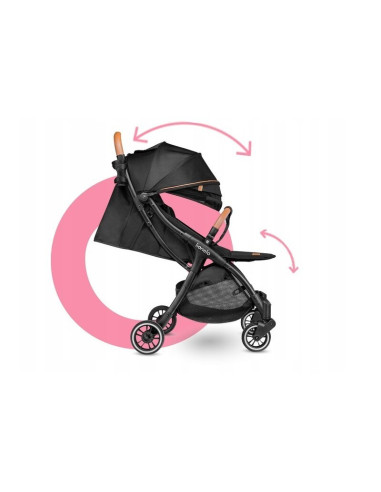 BN-LO-JULIE_ONE_BLACK,Lionelo - Carucior sport Julie One, De la nastere, Cu accesorii, Cadru din aluminiu, 0-22 kg, Conform cu s