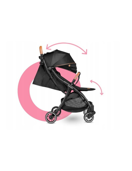 BN-LO-JULIE_ONE_BLACK,Lionelo - Carucior sport Julie One, De la nastere, Cu accesorii, Cadru din aluminiu, 0-22 kg, Conform cu s