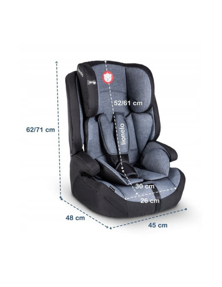 BN-LO-NICO_BLACK,Lionelo - Scaun auto Nico Spatar detasabil, Protectie laterala, 9-36 Kg, Conform cu standardul european de secu