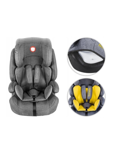 BN-LO-NICO_BLACK,Lionelo - Scaun auto Nico Spatar detasabil, Protectie laterala, 9-36 Kg, Conform cu standardul european de secu