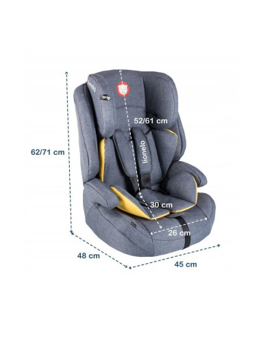 BN-LO-NICO_YELLOW,Lionelo - Scaun auto Nico Spatar detasabil, Protectie laterala, 9-36 Kg, Conform cu standardul european de sec