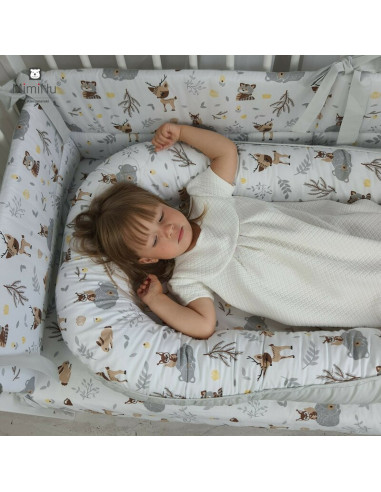 BN-6426972004886,MimiNu - Cosulet bebelus pentru dormit cu doua fete, Baby Nest 105x66 cm, Husa 100% bumbac, Din bumbac certific