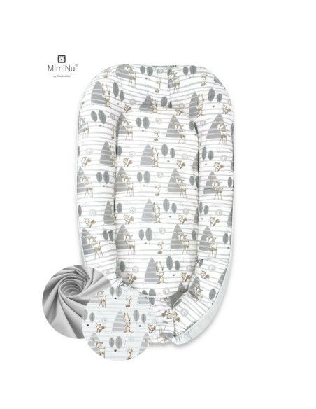 BN-6426972004909,MimiNu - Cosulet bebelus pentru dormit cu doua fete, Baby Nest 105x66 cm, Husa 100% bumbac, Din bumbac certific