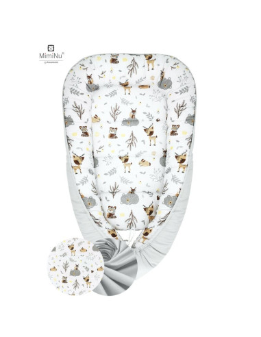 BN-6426972005081,MimiNu - Cosulet bebelus pentru dormit, Baby Cocoon 75x55 cm, Husa 100% bumbac, Din bumbac certificat Oeko Tex 