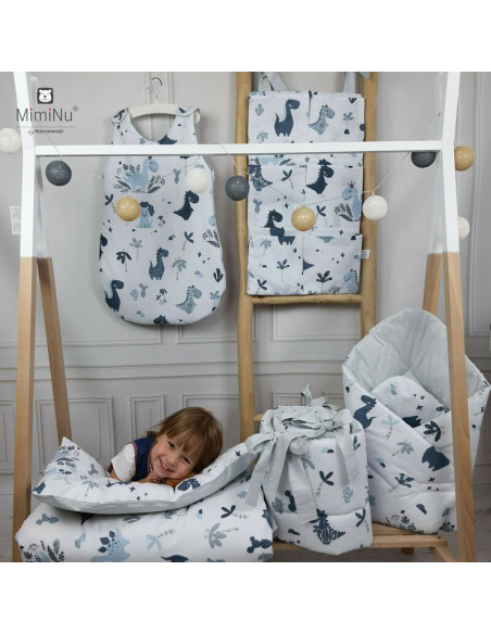 BN-6426972005128,MimiNu - Organizator pentru patut, Din bumbac certificat Oeko Tex Standard 100, Cu 6 compartimente, Cu doua pan