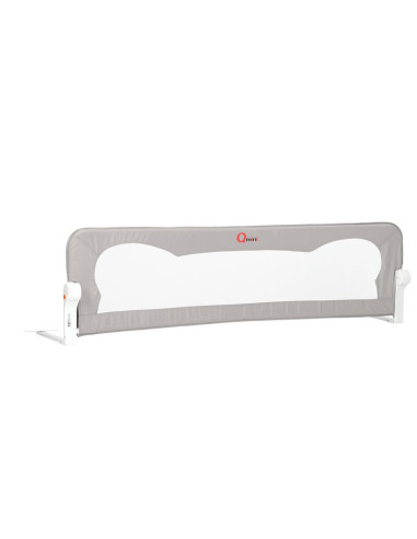 BN-QM-RHEA_GREY,Qmini - Bariera de pat Rhea, 150 x 42 cm, Inaltimea 42 cm, Instalare usoara, Cu inclinare la 180 grade, Grey