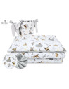 BN-6426972005234,MimiNu - Lenjerie patut 3 piese, Cu protectie laterala, Din bumbac certificat Oeko Tex Standard 100, Pentru pat