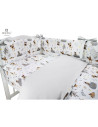 BN-6426972005234,MimiNu - Lenjerie patut 3 piese, Cu protectie laterala, Din bumbac certificat Oeko Tex Standard 100, Pentru pat