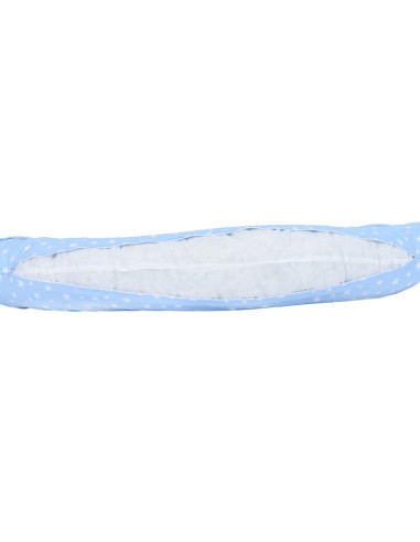 BN-BN224,BabyNeeds - Perna 3 in 1 pentru gravide si bebelusi Soft Plus, Cu husa detasabila din bumbac, Albastru cu stelute