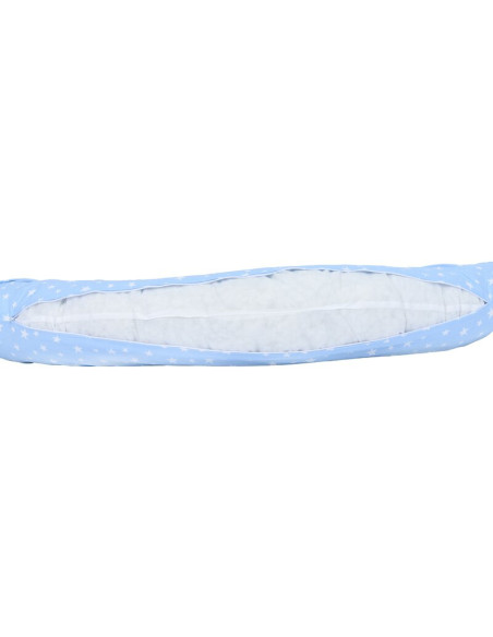 BN-BN224,BabyNeeds - Perna 3 in 1 pentru gravide si bebelusi Soft Plus, Cu husa detasabila din bumbac, Albastru cu stelute