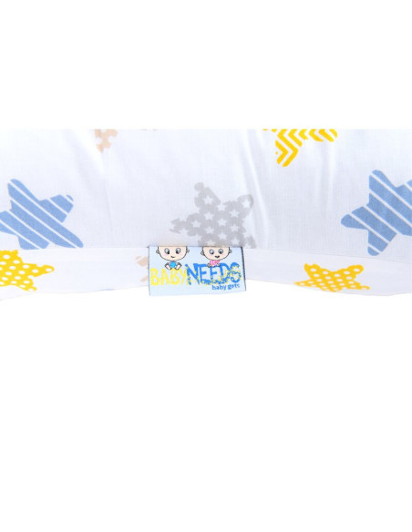 BN-BN227,BabyNeeds - Perna 3 in 1 pentru gravide si bebelusi Soft, Cu husa din bumbac, Stelute multicolore