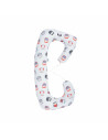 BN-BN228,BabyNeeds - Perna 3 in 1 pentru gravide si bebelusi Soft, Cu husa din bumbac, Bufnite, Gri-rosu