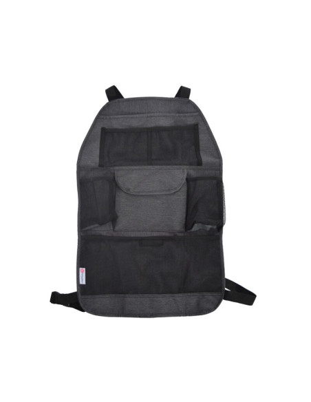 BN-901371,Petite&Mars - Organizator universal pentru masina 38.5x58 cm, Cu multiple buzunare, Order, Gri-Negru