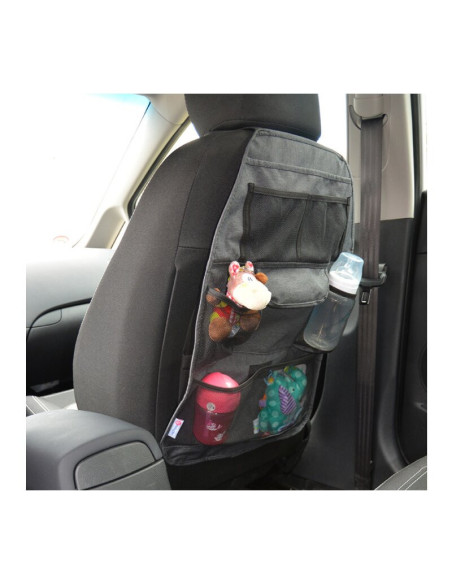 BN-901371,Petite&Mars - Organizator universal pentru masina 38.5x58 cm, Cu multiple buzunare, Order, Gri-Negru