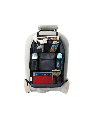 BN-901371,Petite&Mars - Organizator universal pentru masina 38.5x58 cm, Cu multiple buzunare, Order, Gri-Negru