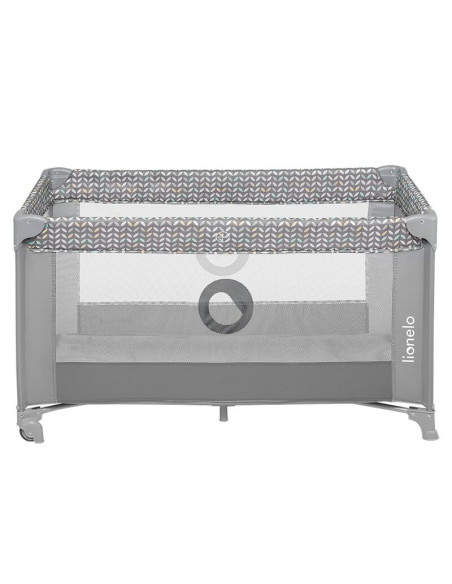 BN-LO-STEFI_GREY_MULTICOLOR,Lionelo - Patut pliant cu un nivel Stefi, Cu intrare laterala cu fermoar, 2 roti, 120x60 cm, Conform