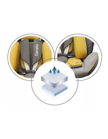 BN-LO-BASTIAAN_ONE_YELLOW_MUSTARD,Lionelo - Scaun auto Bastiaan One Pozitie de somn, Protectie laterala, Rotire 360 grade, Top T
