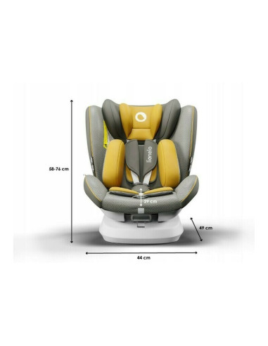 BN-LO-BASTIAAN_ONE_YELLOW_MUSTARD,Lionelo - Scaun auto Bastiaan One Pozitie de somn, Protectie laterala, Rotire 360 grade, Top T