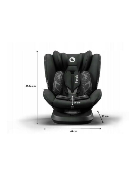 BN-LO-BASTIAAN_ONE_BLACK_ONYX,Lionelo - Scaun auto Bastiaan One Pozitie de somn, Protectie laterala, Rotire 360 grade, Top Tethe