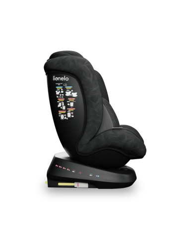 BN-LO-BASTIAAN_ONE_BLACK_ONYX,Lionelo - Scaun auto Bastiaan One Pozitie de somn, Protectie laterala, Rotire 360 grade, Top Tethe