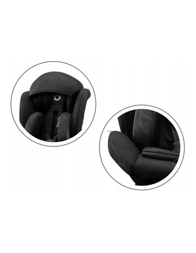 BN-LO-BASTIAAN_ONE_BLACK_ONYX,Lionelo - Scaun auto Bastiaan One Pozitie de somn, Protectie laterala, Rotire 360 grade, Top Tethe