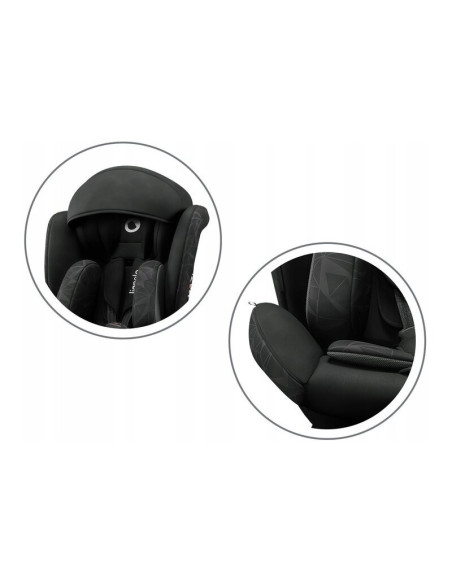 BN-LO-BASTIAAN_ONE_BLACK_ONYX,Lionelo - Scaun auto Bastiaan One Pozitie de somn, Protectie laterala, Rotire 360 grade, Top Tethe