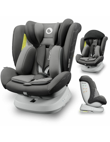 BN-LO-BASTIAAN_ONE_GREY_GRAPHITE,Lionelo - Scaun auto Bastiaan One Pozitie de somn, Protectie laterala, Rotire 360 grade, Top Te