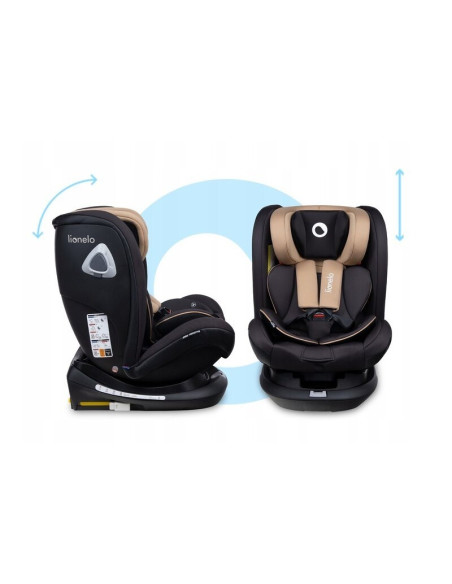 BN-LO-BASTIAAN_RWF_BEIGE_LATTE,Lionelo - Scaun auto Bastiaan RWF Pozitie de somn, Protectie laterala, Rotire 360 grade, 0-36 Kg,