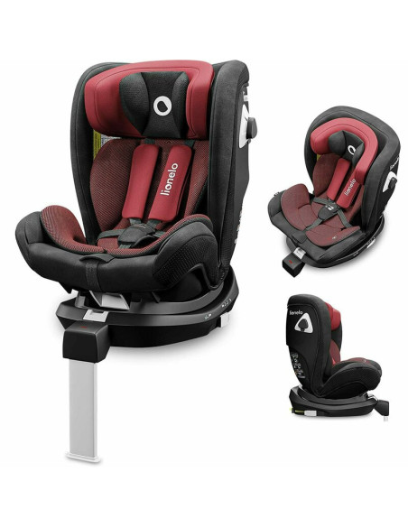 BN-LO-BRAAM_RED_BURGUNDY,Lionelo - Scaun auto Braam Burgundy Pozitie de somn, Protectie laterala, Rotire 360 grade, 0-36 Kg, cu 