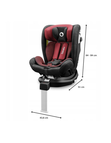 BN-LO-BRAAM_RED_BURGUNDY,Lionelo - Scaun auto Braam Burgundy Pozitie de somn, Protectie laterala, Rotire 360 grade, 0-36 Kg, cu 