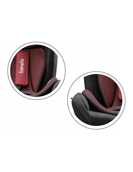 BN-LO-BRAAM_RED_BURGUNDY,Lionelo - Scaun auto Braam Burgundy Pozitie de somn, Protectie laterala, Rotire 360 grade, 0-36 Kg, cu 