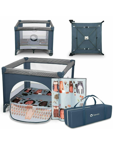 BN-LO-SOFIE_BLUE_NAVY,Lionelo - Tarc de joaca Lene, Cu roti, Cu intrare laterala cu fermoar, 100 x 100 cm, Conform cu standardul
