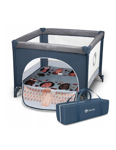 BN-LO-SOFIE_BLUE_NAVY,Lionelo - Tarc de joaca Lene, Cu roti, Cu intrare laterala cu fermoar, 100 x 100 cm, Conform cu standardul