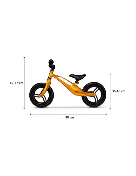 BN-LOE-BART_GOLDIE,Lionelo - Bicicleta usoara Bart, Fara pedale, Cu cadru din magneziu, Cu ghidon si sa reglabile, Greutate 3 Kg