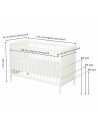 BN-6426972005487,Qmini - Patut din lemn Julia 120x60 cm, multifunctional, Cu sina speciala pentru dentitie, EN716-1, EN716-2, Al