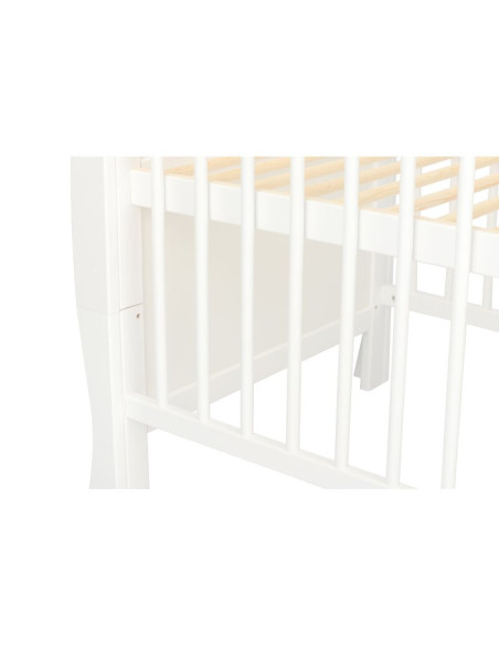 BN-6426972005517,Qmini - Patut din lemn Julia 120x60 cm, multifunctional, cu sertar, Cu sina speciala pentru dentitie, EN716-1, 