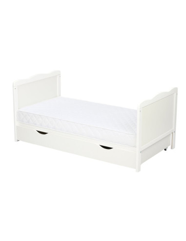 BN-QM_JUL8CM02AL,Qmini - Patut din lemn Julia 120x60 cm, multifunctional, cu sertar, Cu sina speciala pentru dentitie, EN716-1, 