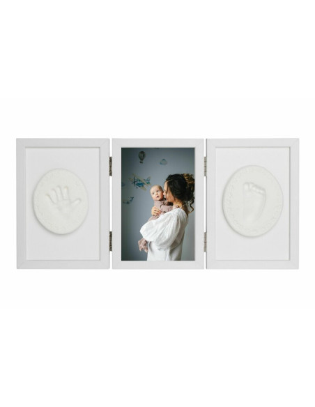 BN-6426972005661,Qmini - Kit rama foto 10x15 cm, Cu mulaj amprenta manuta si piciorus, Cu utilizare pe birou sau prindere in per