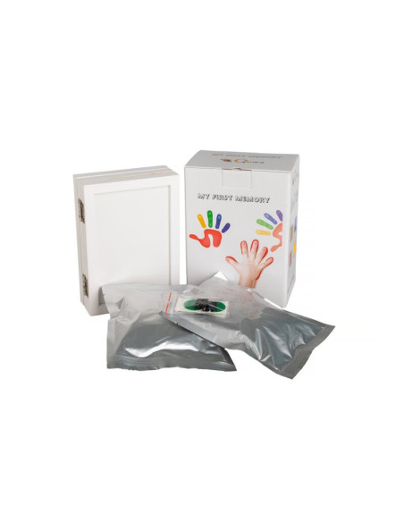 BN-6426972005661,Qmini - Kit rama foto 10x15 cm, Cu mulaj amprenta manuta si piciorus, Cu utilizare pe birou sau prindere in per
