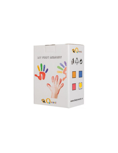 BN-6426972005661,Qmini - Kit rama foto 10x15 cm, Cu mulaj amprenta manuta si piciorus, Cu utilizare pe birou sau prindere in per