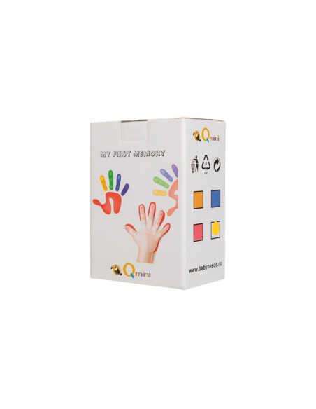 BN-6426972005661,Qmini - Kit rama foto 10x15 cm, Cu mulaj amprenta manuta si piciorus, Cu utilizare pe birou sau prindere in per