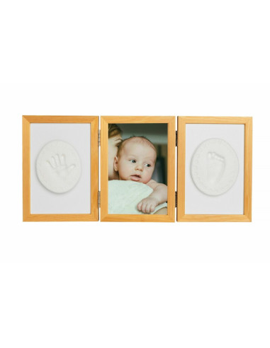 BN-6426972005678,Qmini - Kit rama foto 10x15 cm, Cu mulaj amprenta manuta si piciorus, Cu utilizare pe birou sau prindere in per