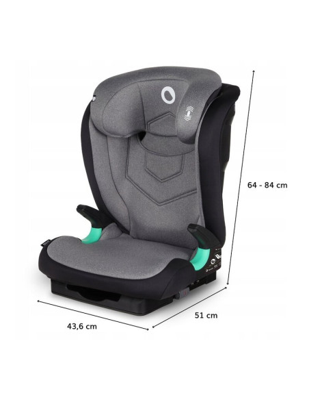 BN-LO-NEAL_GREY_STONE,Lionelo - Scaun auto Neal Stone Spatar reglabil, Baza i-size, 15-36 Kg, cu Isofix, Conform cu standardul e