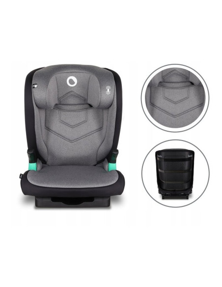 BN-LO-NEAL_GREY_STONE,Lionelo - Scaun auto Neal Stone Spatar reglabil, Baza i-size, 15-36 Kg, cu Isofix, Conform cu standardul e