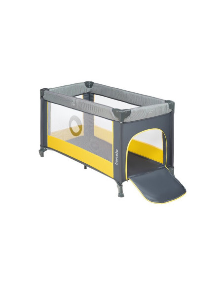 BN-LO-STEFI_YELLOW_LEMON,Lionelo - Patut pliant cu un nivel Stefi, Cu intrare laterala cu fermoar, 2 roti, 120x60 cm, Conform cu