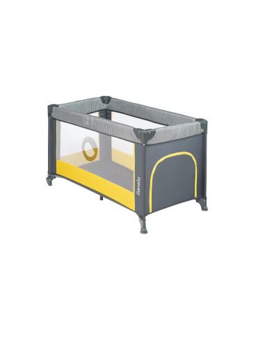 BN-LO-STEFI_YELLOW_LEMON,Lionelo - Patut pliant cu un nivel Stefi, Cu intrare laterala cu fermoar, 2 roti, 120x60 cm, Conform cu