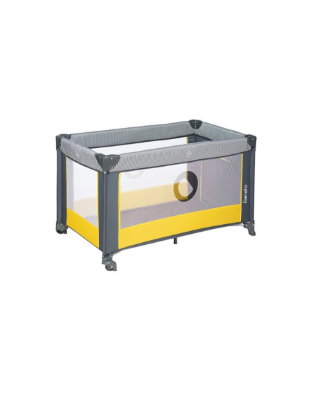 BN-LO-STEFI_YELLOW_LEMON,Lionelo - Patut pliant cu un nivel Stefi, Cu intrare laterala cu fermoar, 2 roti, 120x60 cm, Conform cu